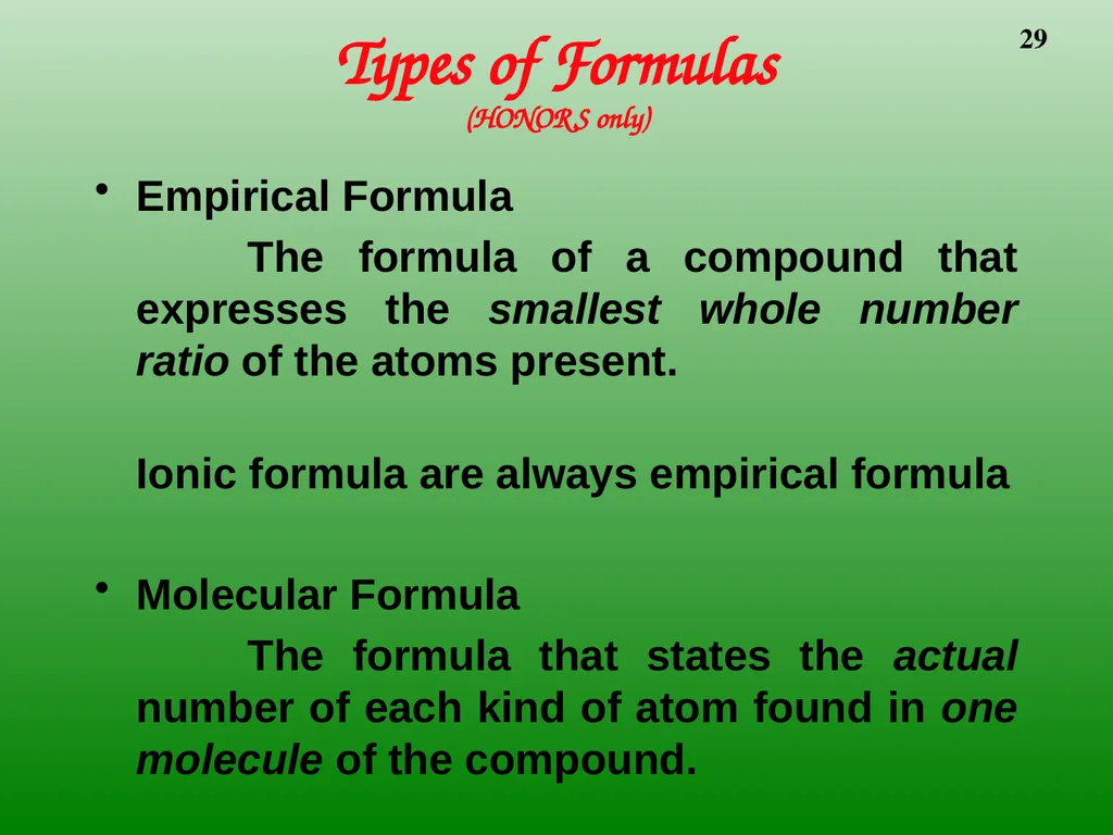 The Mole 6.02 X 1023 Chemistry I HD – Chapter - slide 29 of 33
