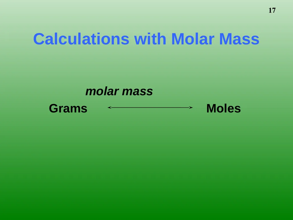 The Mole 6.02 X 1023 Chemistry I HD – Chapter - slide 17 of 33