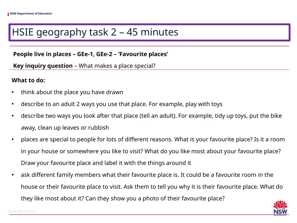 Early Stage 1 One unit of work – sample A - slide 25 of 38