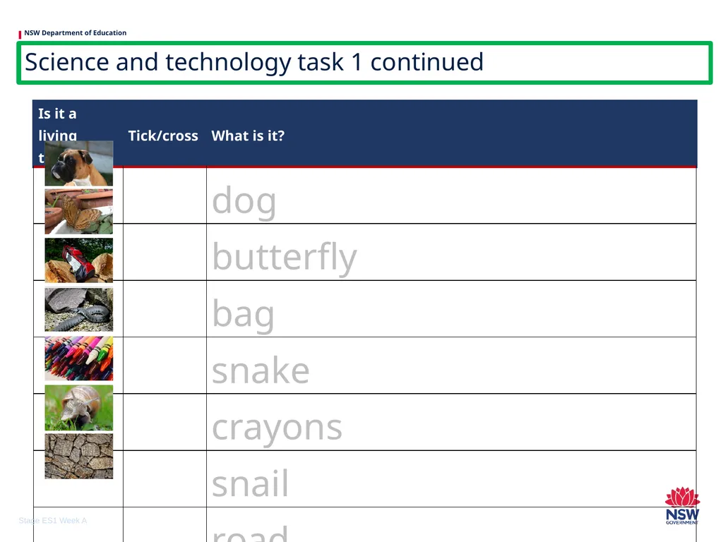 Early Stage 1 One unit of work – sample A - slide 19 of 38
