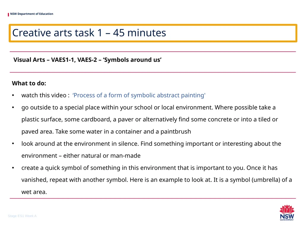 Early Stage 1 One unit of work – sample A - slide 36 of 38
