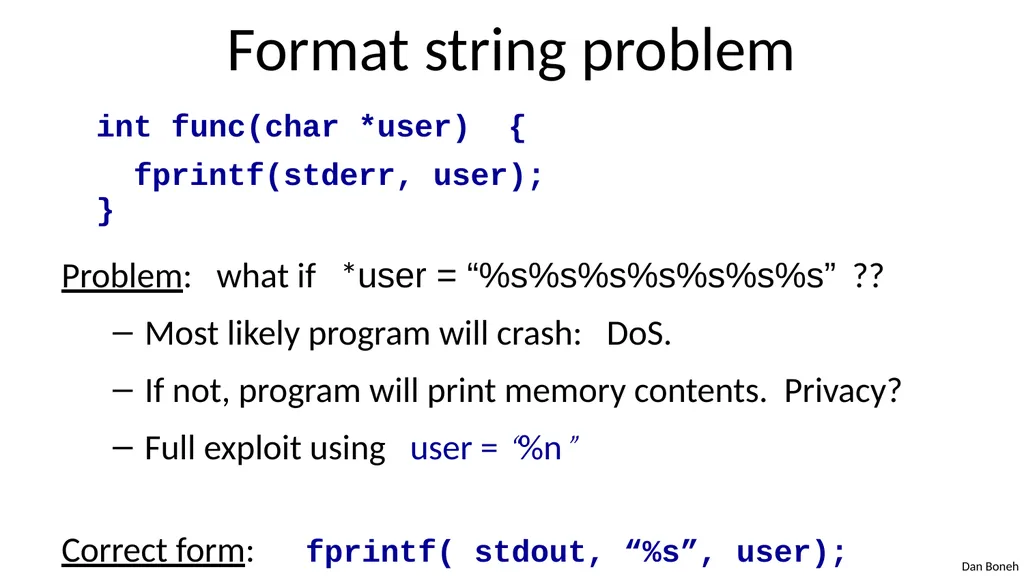 Control Hijacking Basic Control Hijacking Attacks - slide 28 of 39