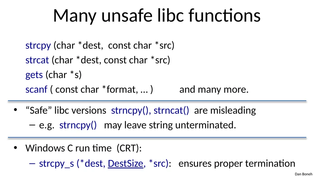 Control Hijacking Basic Control Hijacking Attacks - slide 12 of 39