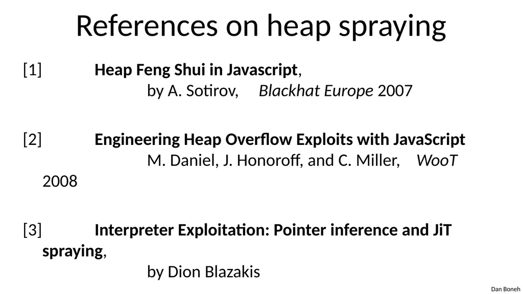 Control Hijacking Basic Control Hijacking Attacks - slide 39 of 39
