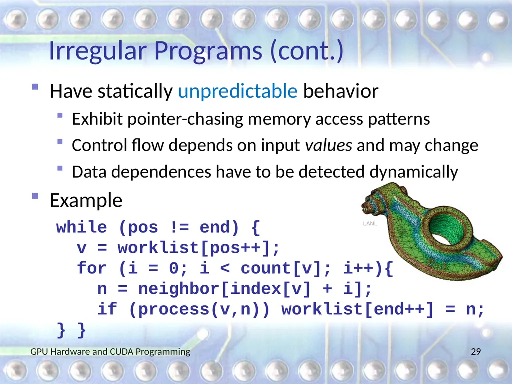 GPU Hardware and CUDA Programming Martin Burtscher - slide 29 of 31