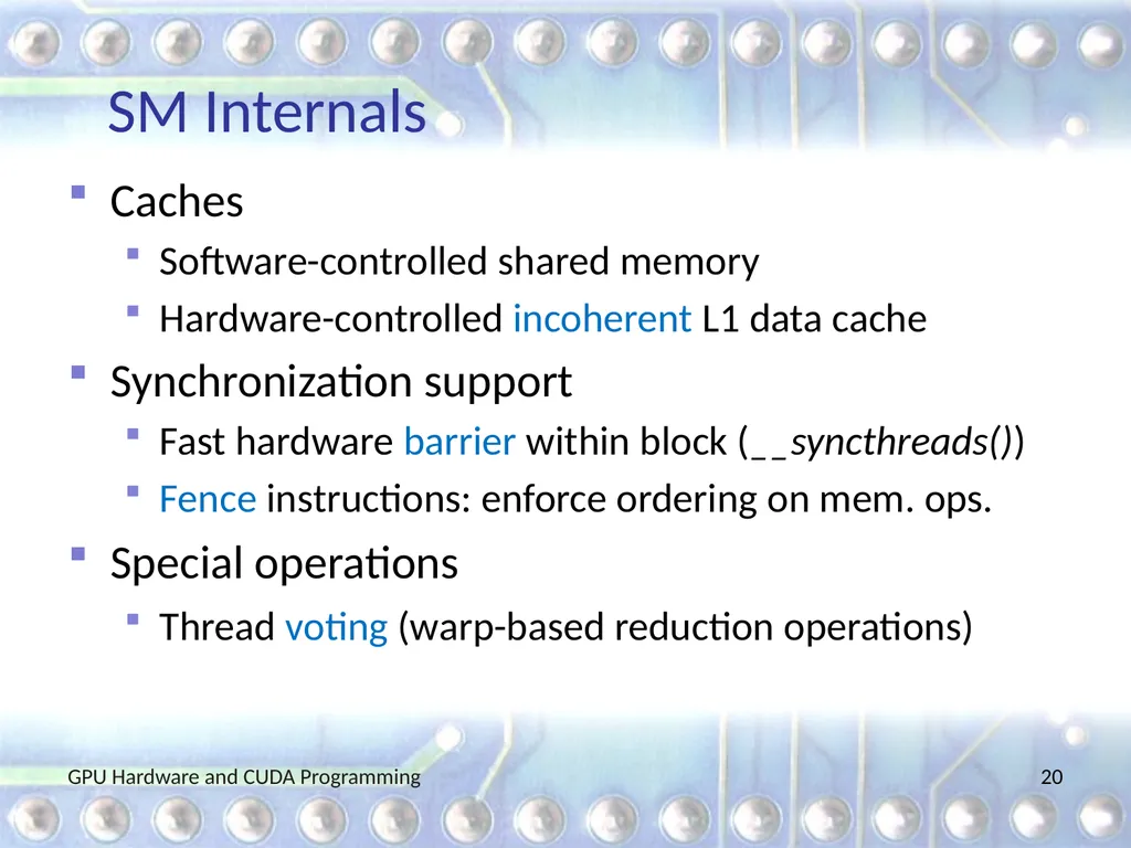 GPU Hardware and CUDA Programming Martin Burtscher - slide 20 of 31