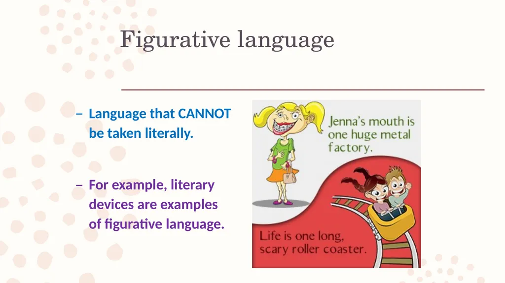 Literal vs. Figurative Language Literal Meaning - slide 6 of 28
