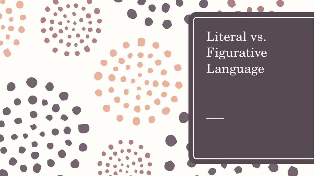 Literal vs. Figurative Language Literal Meaning - slide 1 of 28