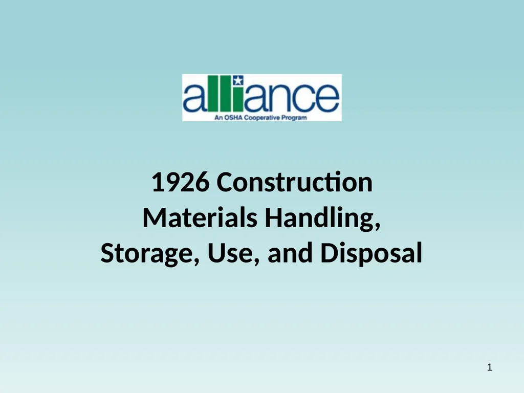 1 1926 Construction Materials Handling, Storage, - slide 1 of 44
