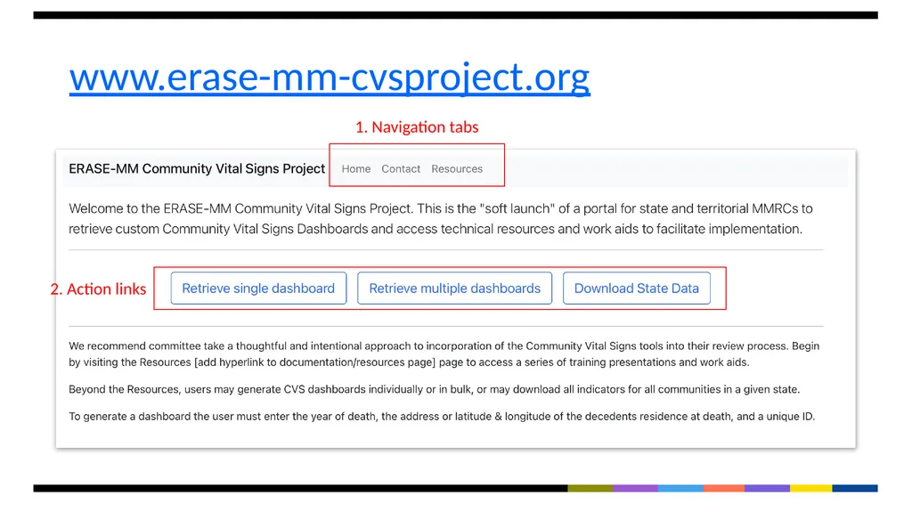 3.4 Retrieving the CVS dashboards ERASE-MM - slide 6 of 13