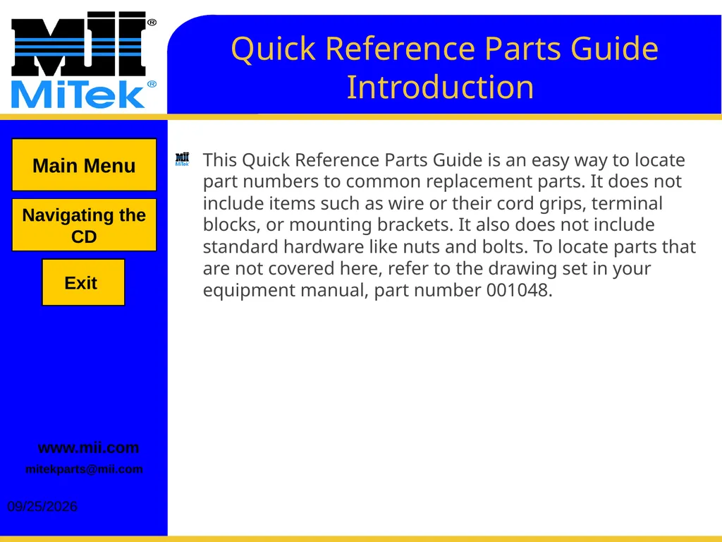 2/15/2017 Quick Reference Parts Guide Introduction - slide 1 of 80