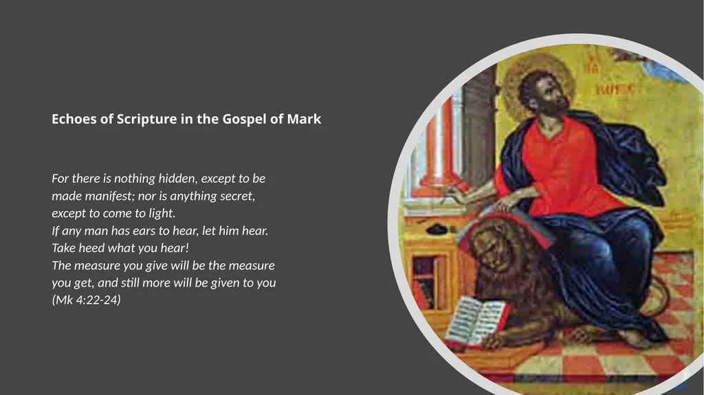 Echoes of Scripture in the Gospel of Mark Echoes - slide 18 of 18