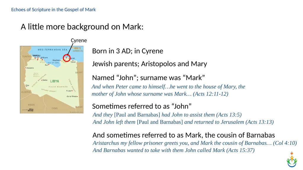 Echoes of Scripture in the Gospel of Mark Echoes - slide 3 of 18