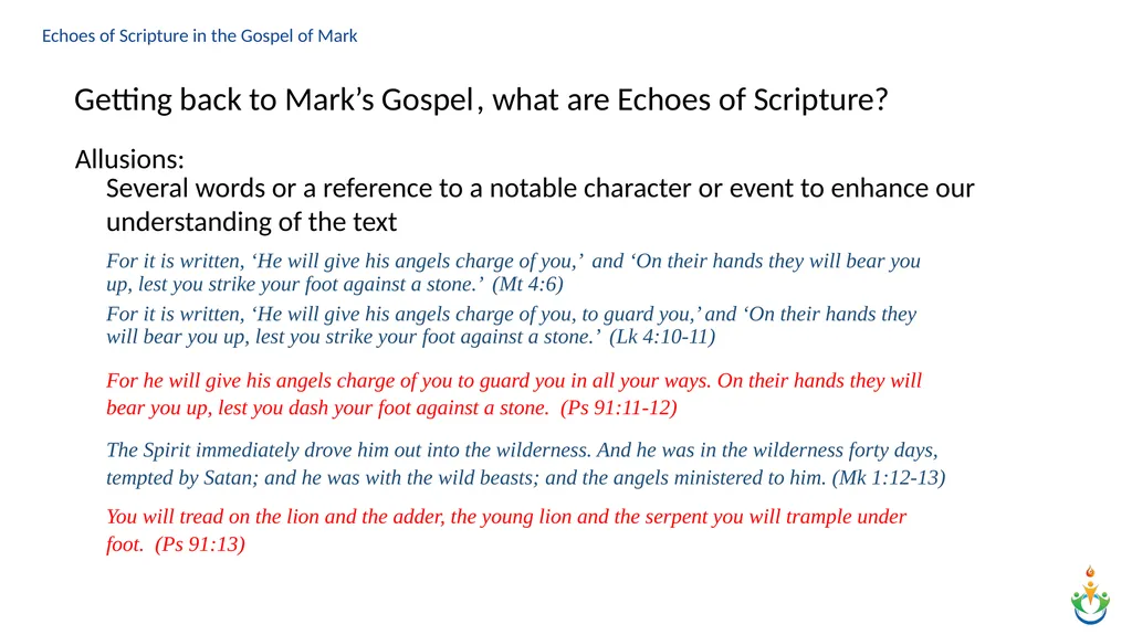 Echoes of Scripture in the Gospel of Mark Echoes - slide 6 of 18