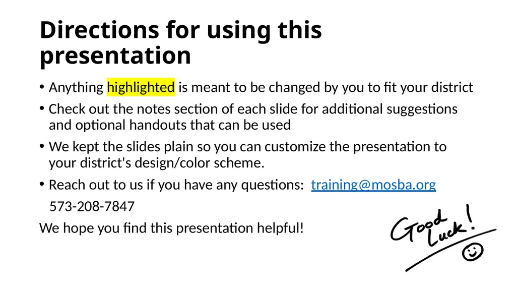 Directions for using this presentation Anything - slide 1 of 24