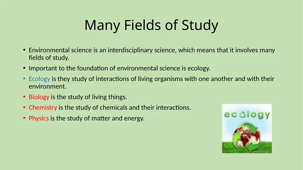Chapter 1 Science and the Environment Section 1: - slide 4 of 38