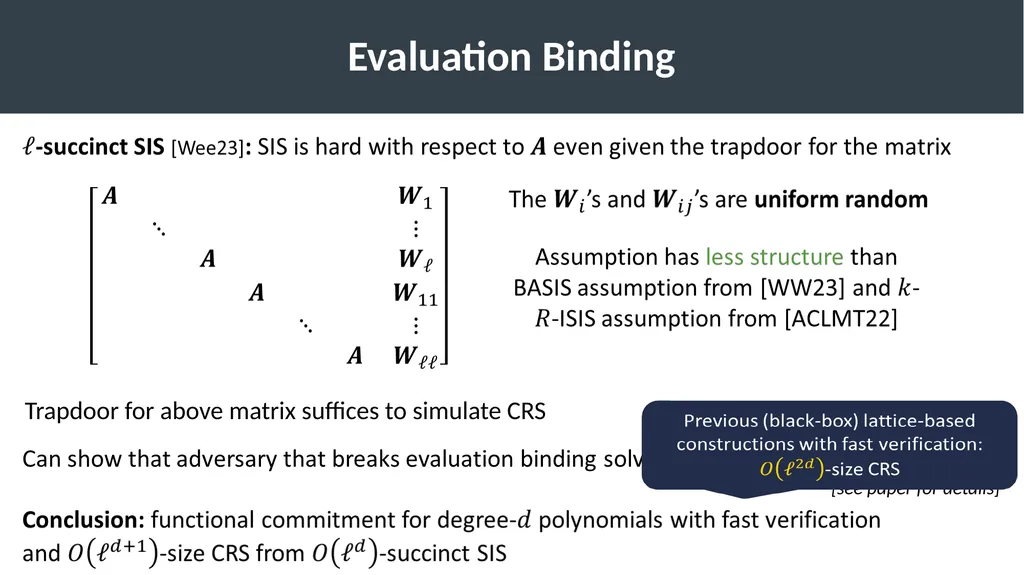 Lattice-Based Functional Commitments: Fast - slide 25 of 35