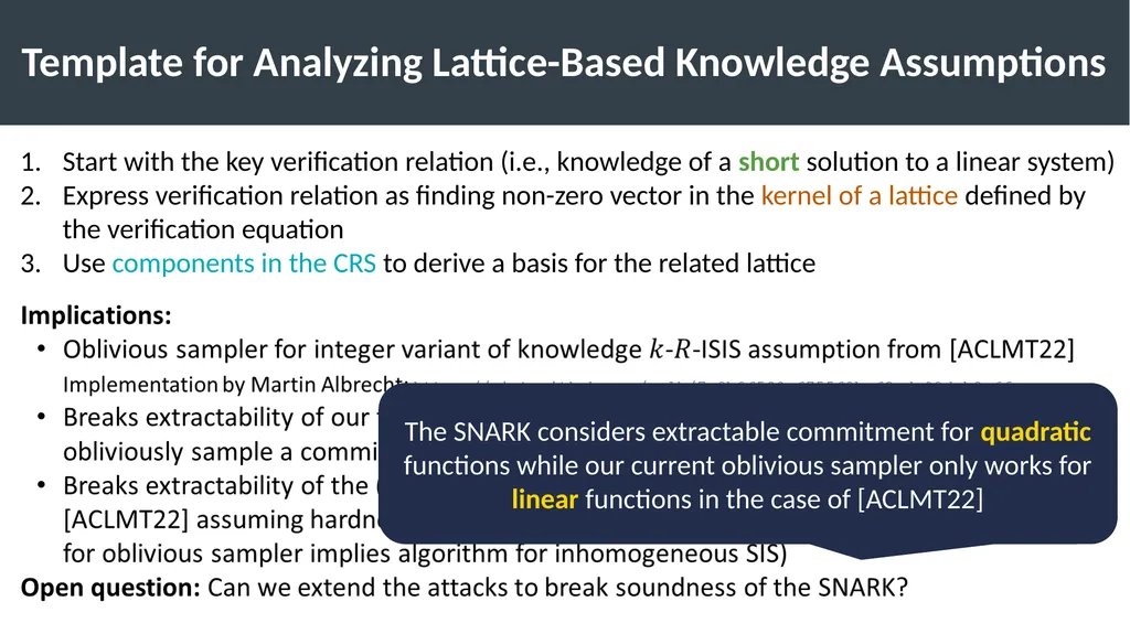 Lattice-Based Functional Commitments: Fast - slide 33 of 35