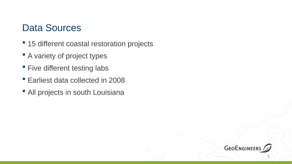 Coastal Louisiana Geotechnical Parameter - slide 5 of 47