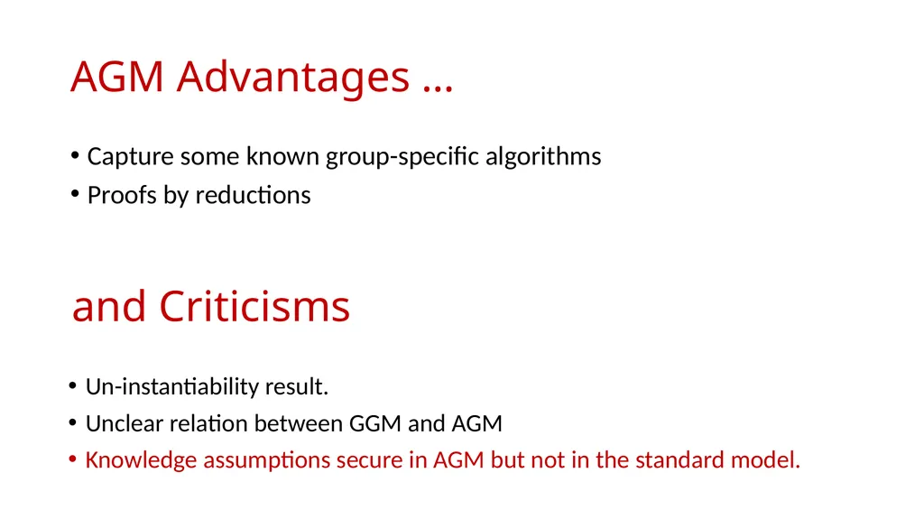 AGMOS: Algebraic Group Model with Oblivious - slide 6 of 15