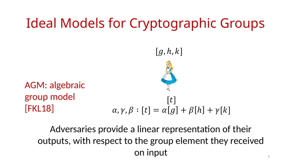 AGMOS: Algebraic Group Model with Oblivious - slide 5 of 15