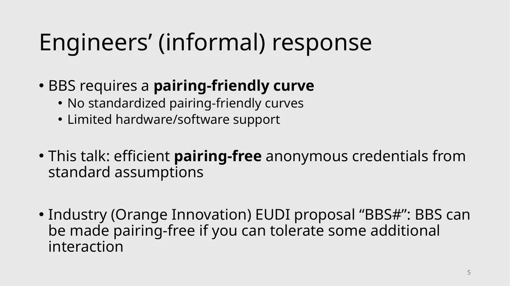 Server-Aided Anonymous Credentials Rutchathon - slide 5 of 22