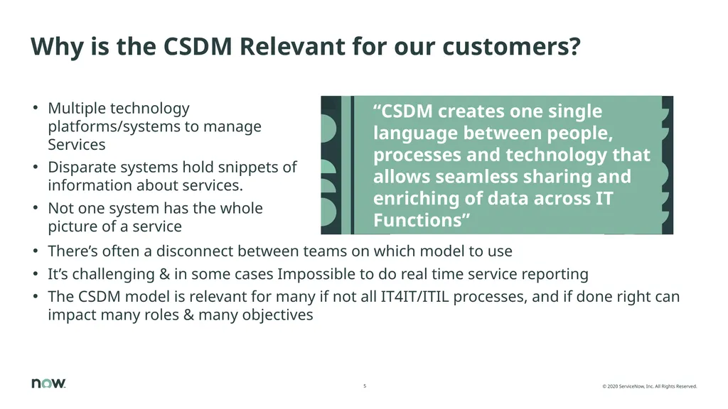 Value of CSDM, adoption, implementation The Common - slide 5 of 39