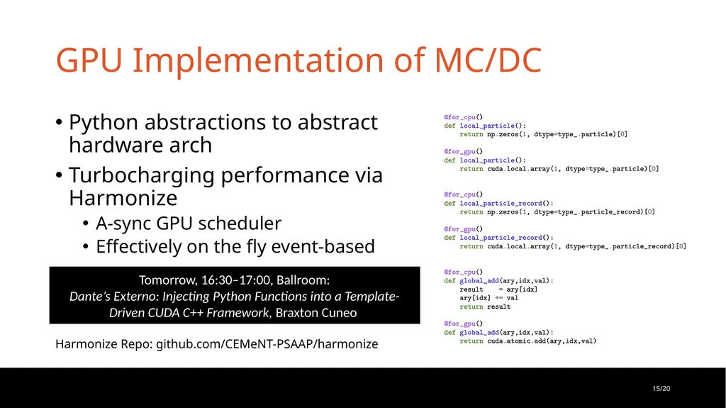 Monte Carlo/Dynamic Code: Performant and Portable - slide 15 of 26
