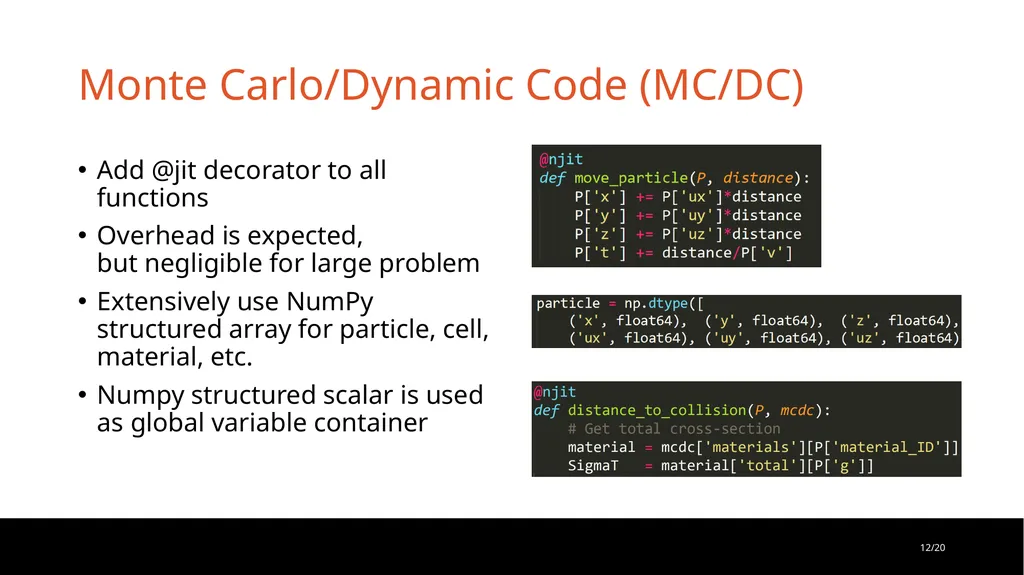 Monte Carlo/Dynamic Code: Performant and Portable - slide 12 of 26