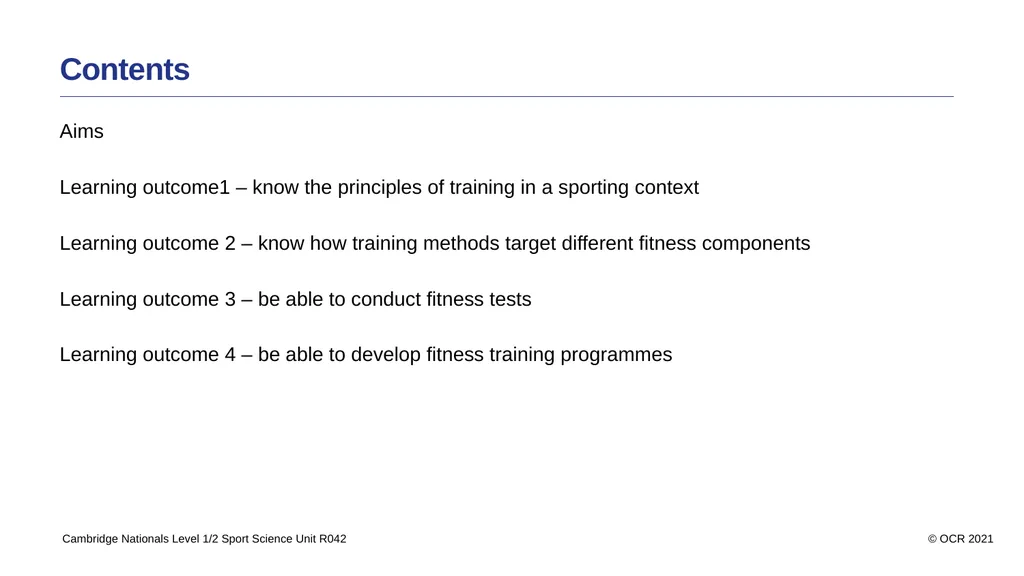 Contents Aims Learning outcome1 – know the - slide 2 of 56