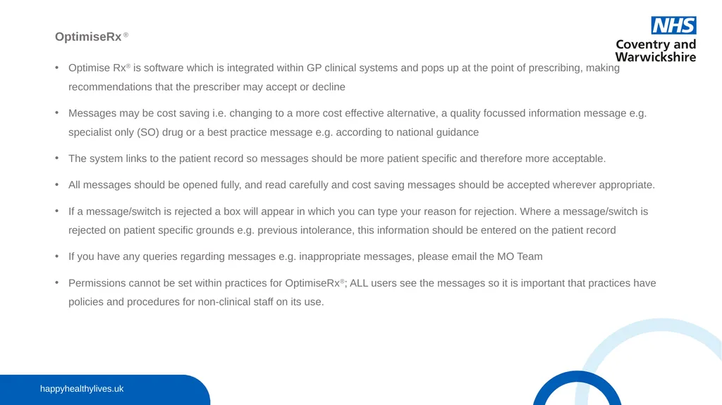 The Medicines Optimisation (MO) Team: Role and - slide 24 of 30