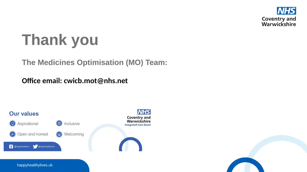 The Medicines Optimisation (MO) Team: Role and - slide 30 of 30