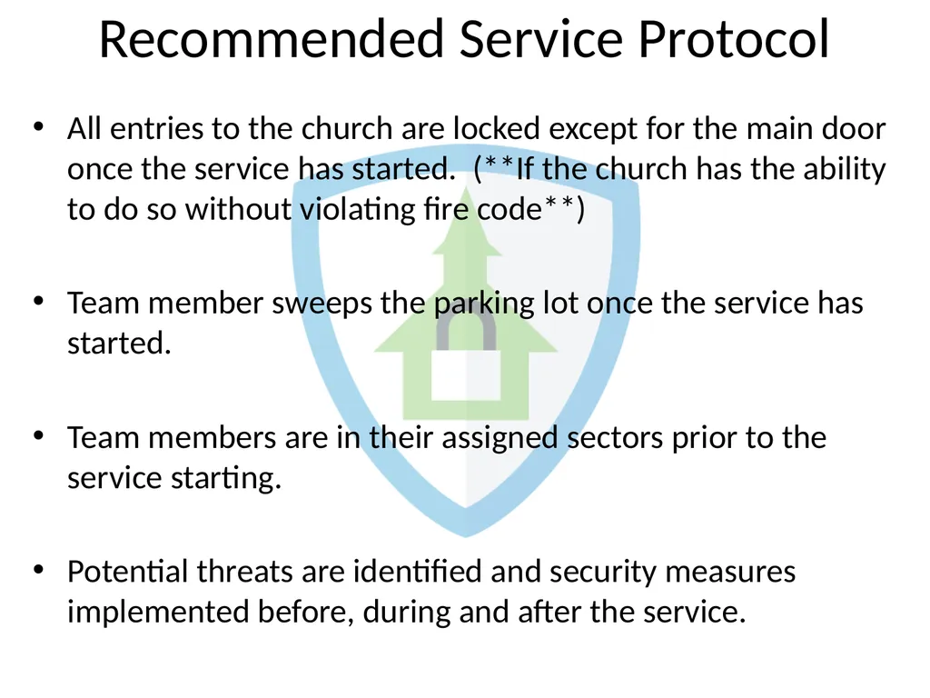 CHURCH SECURITY TEAMS By: Sam Hodges BLUF: BOTTOM - slide 21 of 27