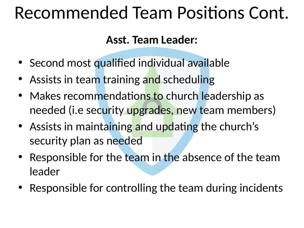 CHURCH SECURITY TEAMS By: Sam Hodges BLUF: BOTTOM - slide 18 of 27