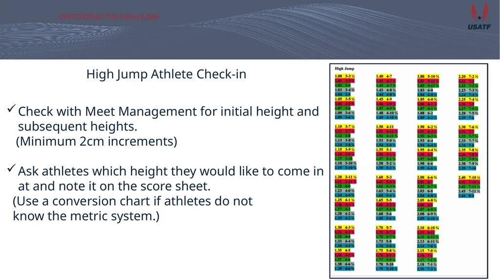 Officiating the high jump Training for San - slide 10 of 20