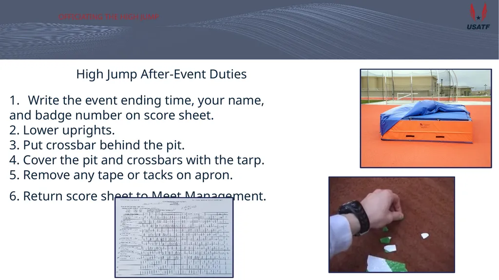 Officiating the high jump Training for San - slide 15 of 20