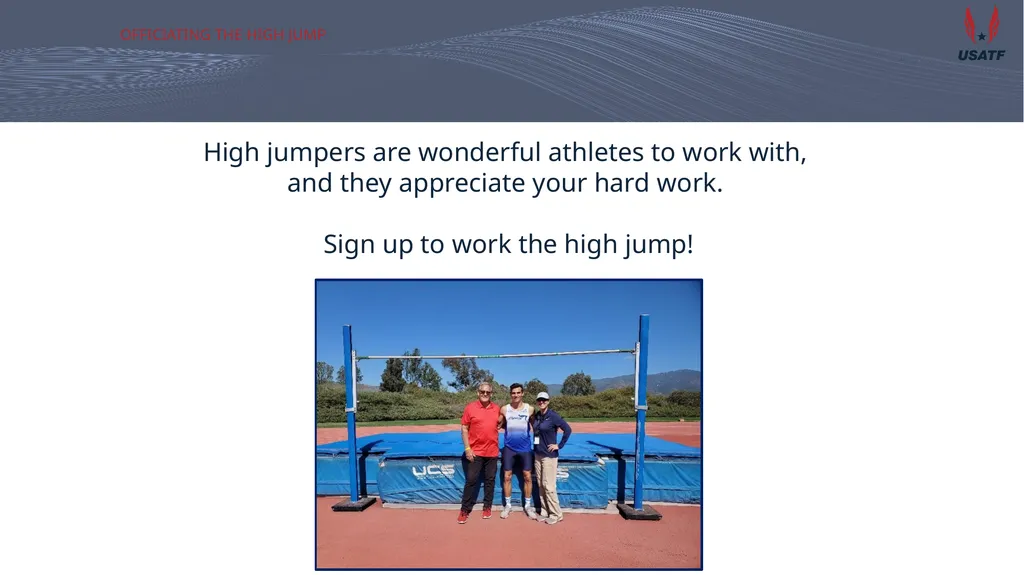 Officiating the high jump Training for San - slide 20 of 20