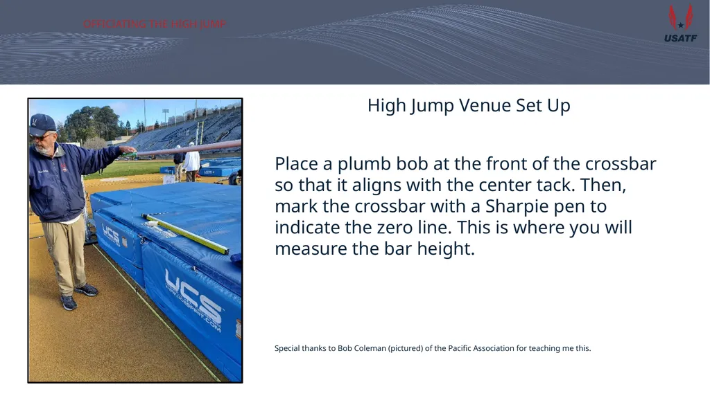 Officiating the high jump Training for San - slide 6 of 20
