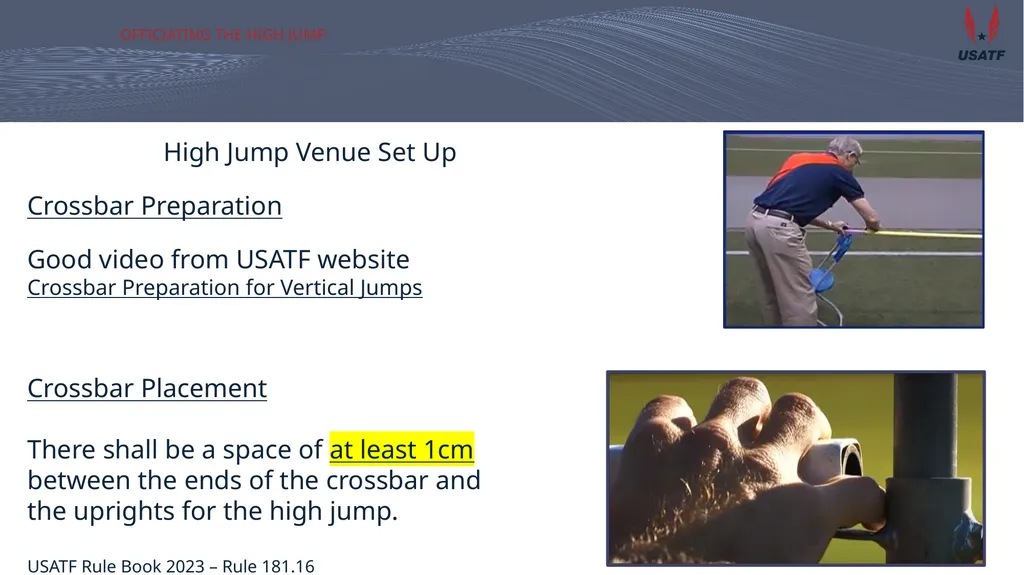 Officiating the high jump Training for San - slide 8 of 20