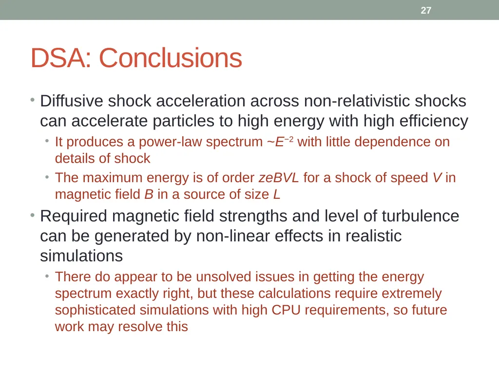 PHY418 Particle Astrophysics Acceleration - slide 27 of 41