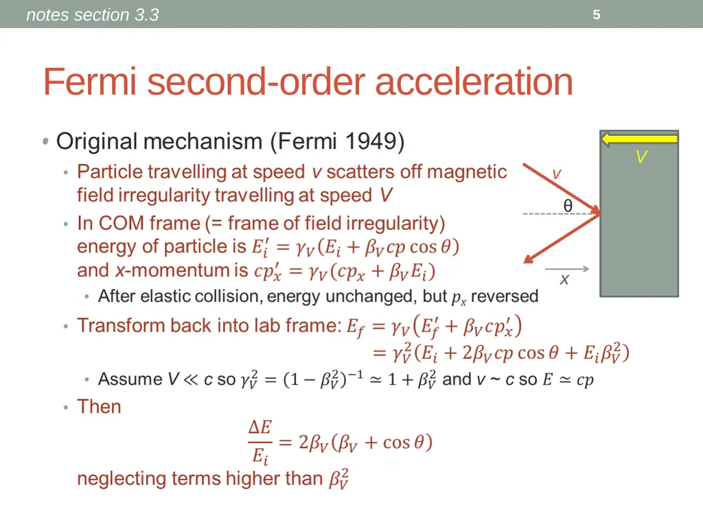 PHY418 Particle Astrophysics Acceleration - slide 5 of 41