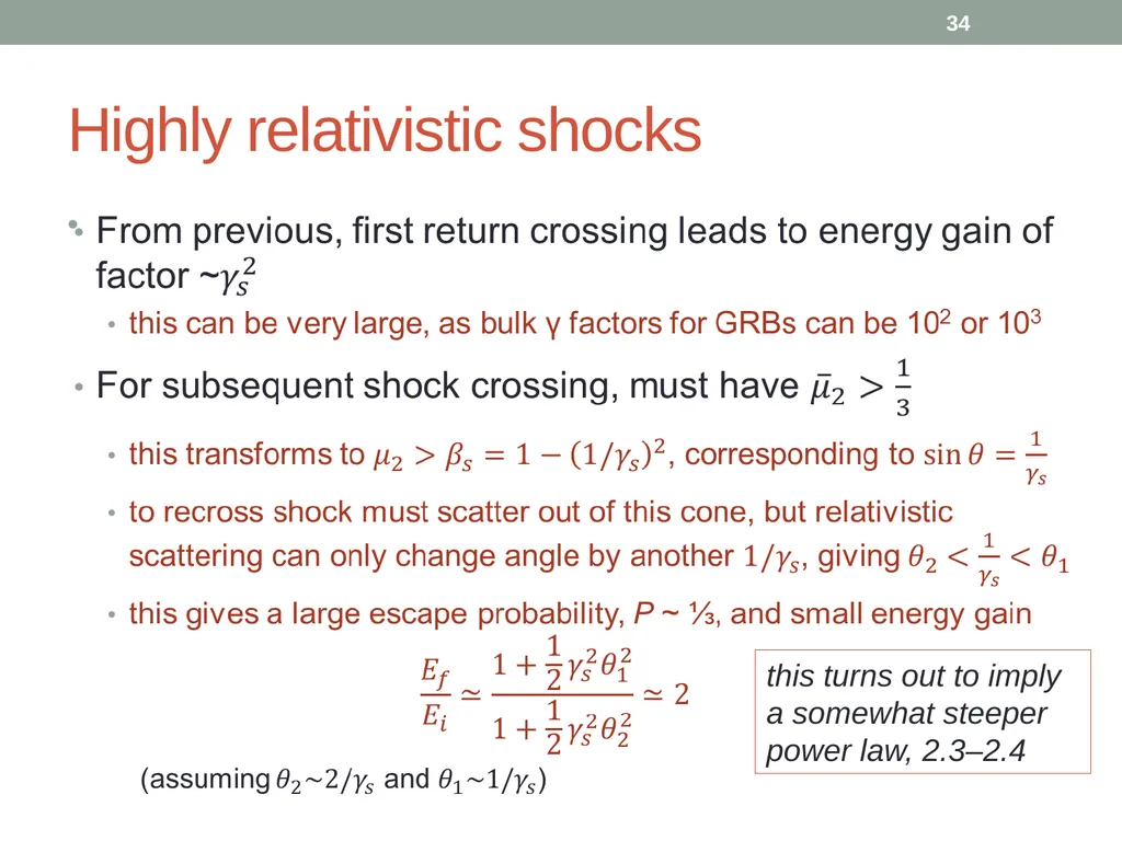 PHY418 Particle Astrophysics Acceleration - slide 34 of 41