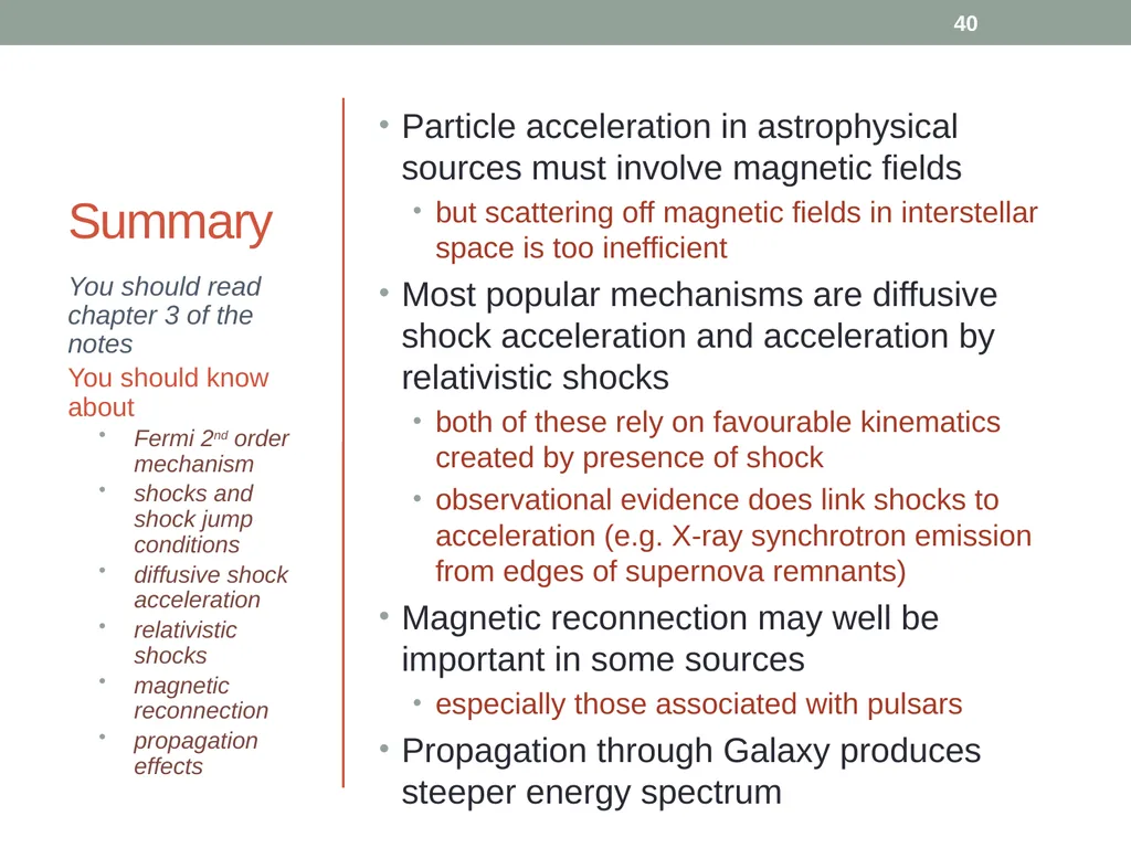 PHY418 Particle Astrophysics Acceleration - slide 40 of 41