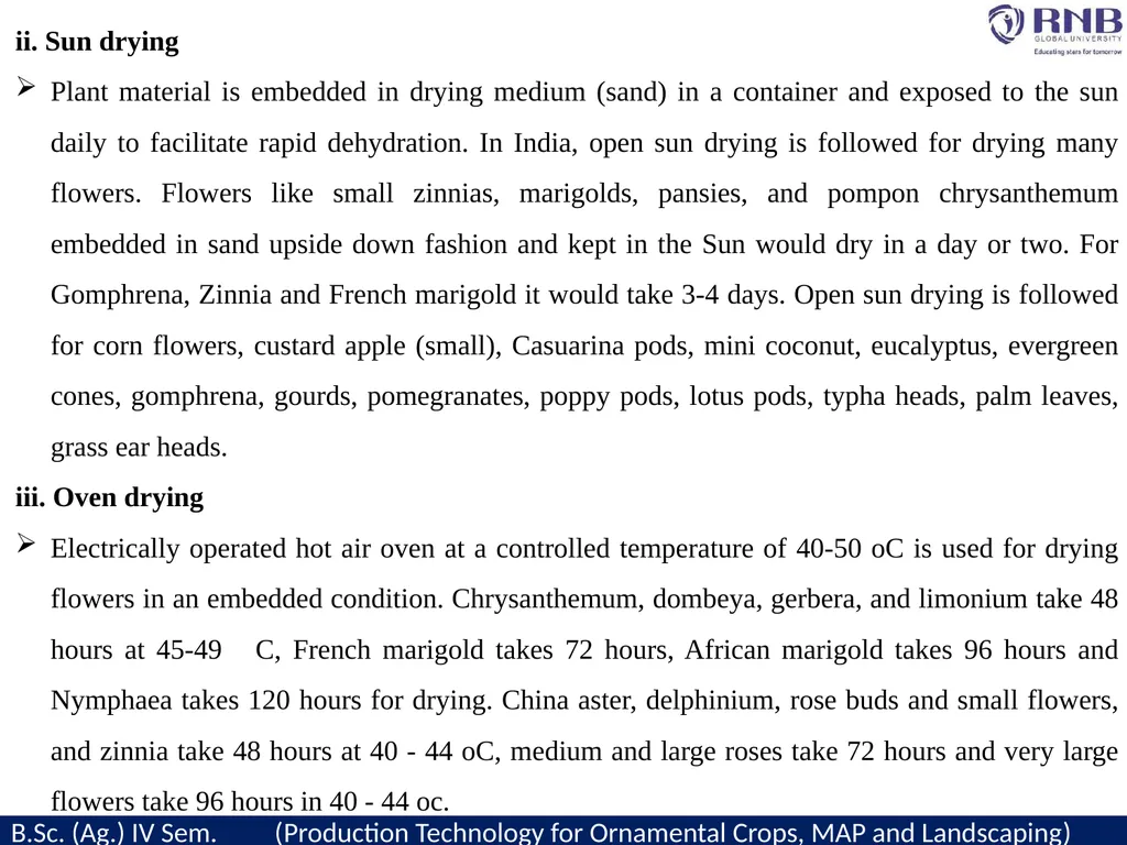 Course Name- Production Technology for Ornamental - slide 5 of 14