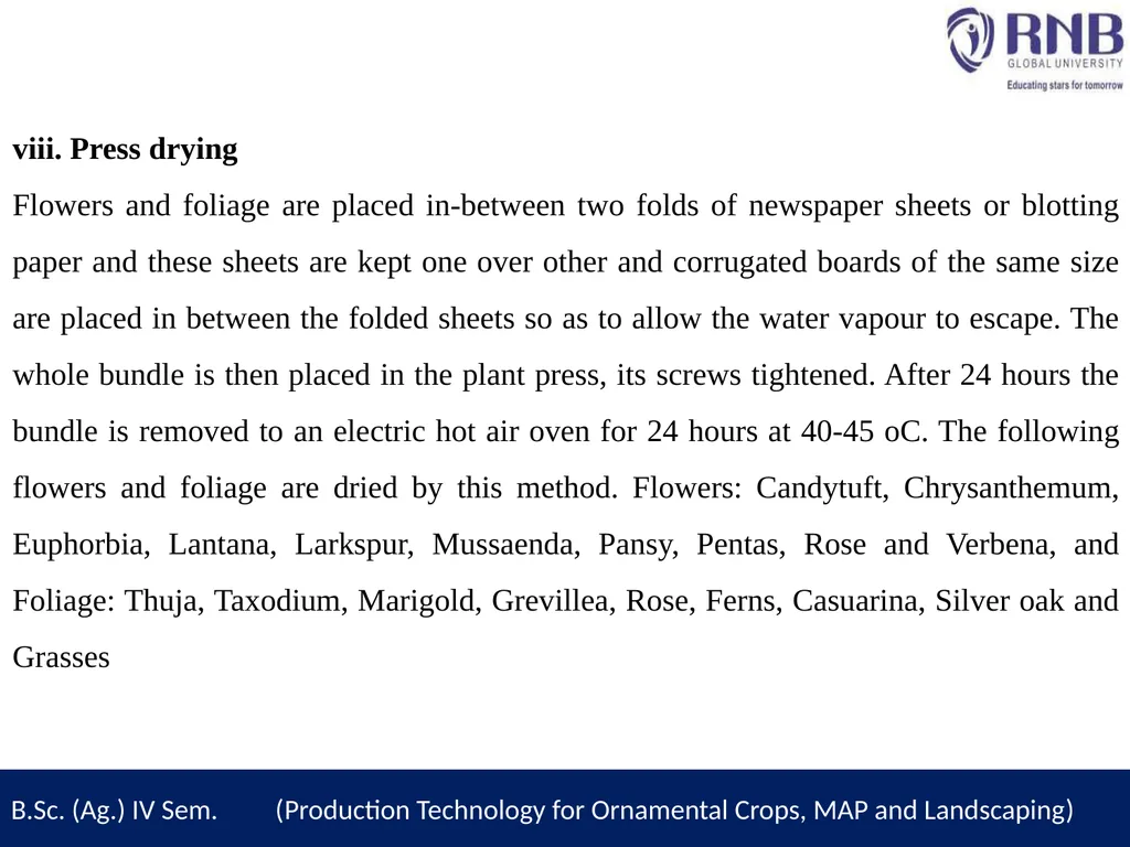 Course Name- Production Technology for Ornamental - slide 9 of 14