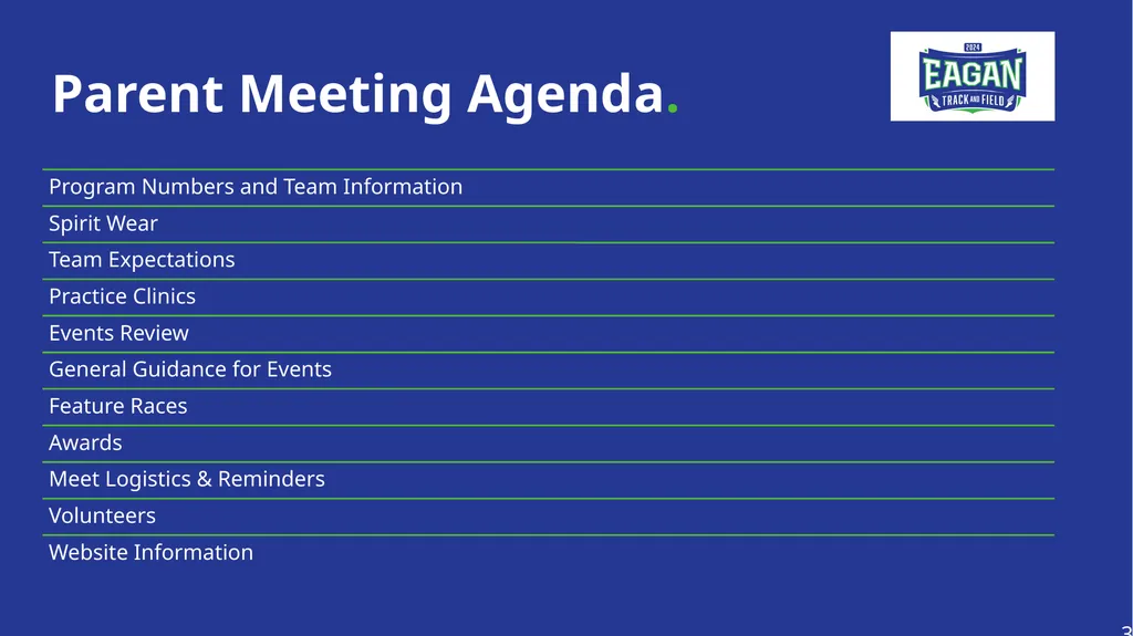2026 EAA Track & Field Parent Meeting Meet your - slide 3 of 19
