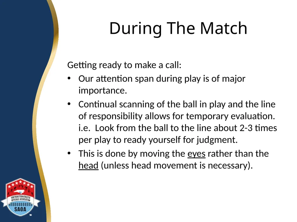 SAOA VOLLEYBALL LINE JUDGE TRAINING ©2014 Dwayne - slide 19 of 27