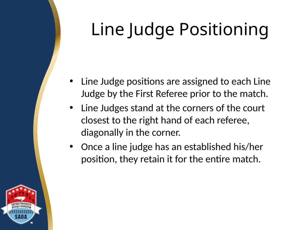 SAOA VOLLEYBALL LINE JUDGE TRAINING ©2014 Dwayne - slide 12 of 27