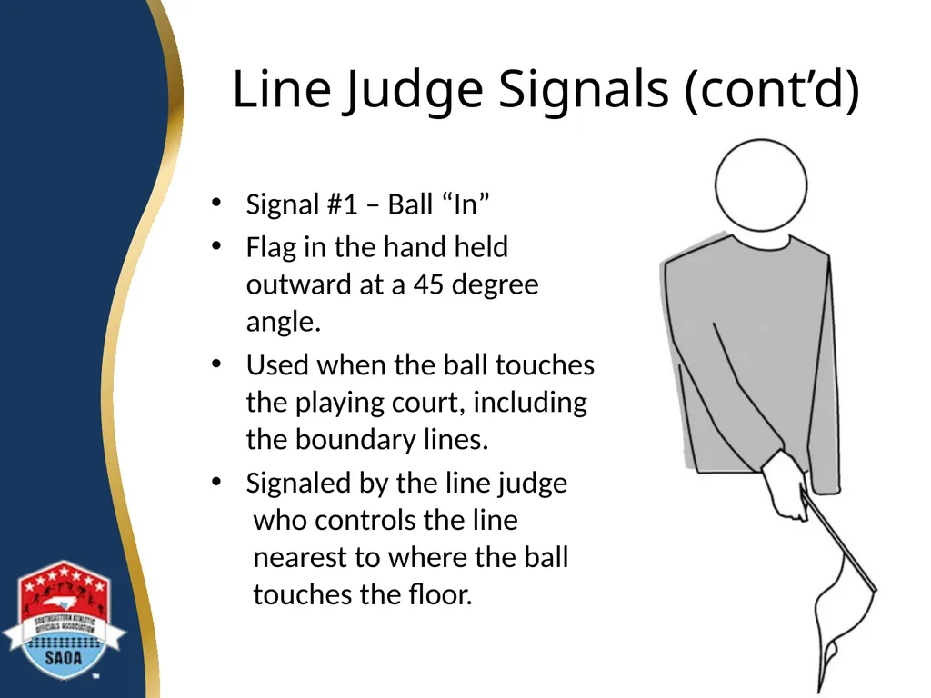 SAOA VOLLEYBALL LINE JUDGE TRAINING ©2014 Dwayne - slide 7 of 27