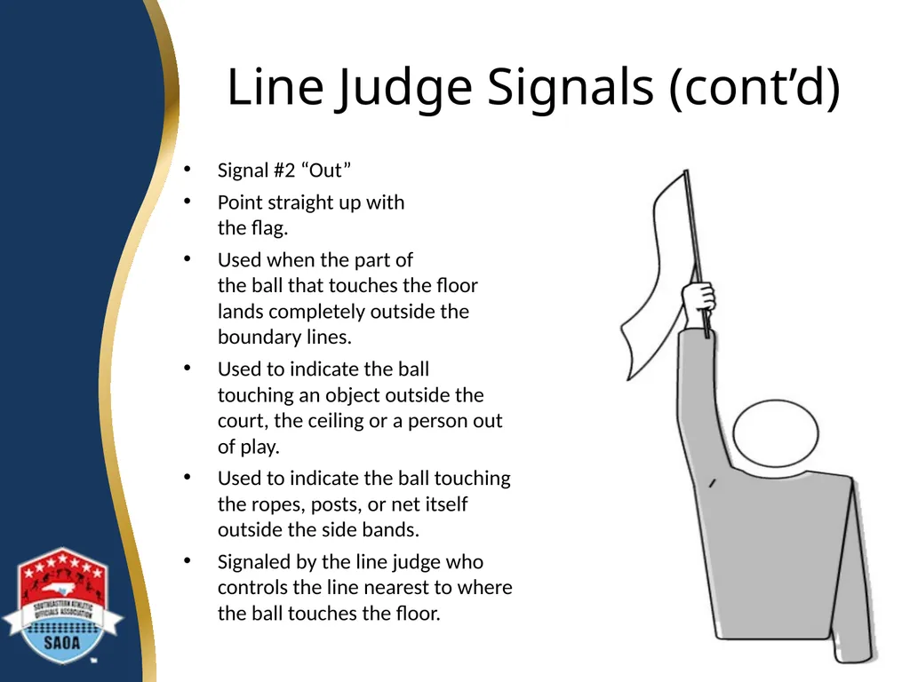 SAOA VOLLEYBALL LINE JUDGE TRAINING ©2014 Dwayne - slide 8 of 27